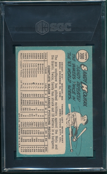 1965 Topps #170 Hank Aaron SGC 6