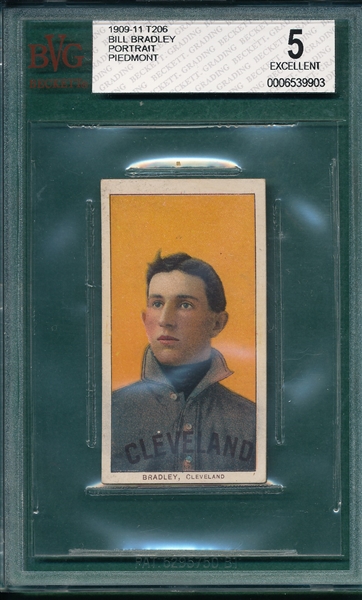 1909-1911 T206 Bradley, Portrait, Piedmont Cigarettes BVG 5