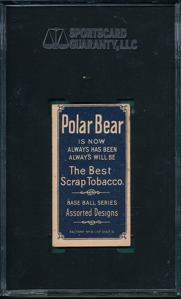 1909-1911 T206 Snodgrass, Batting, Polar Bear SGC 60
