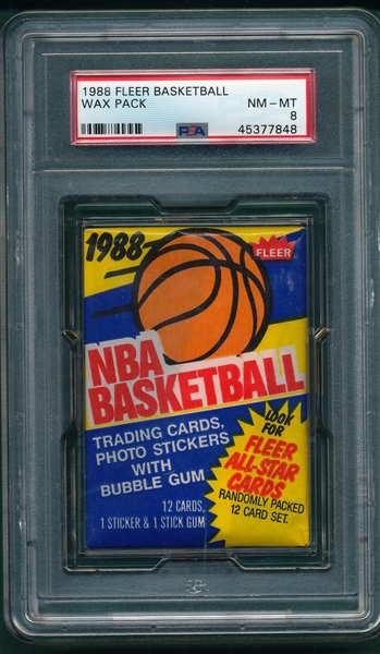 1988 Fleer Basketball Unopened Wax Pack PSA 8