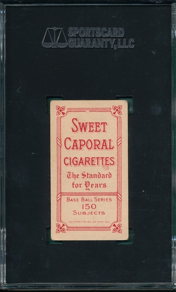 1909-1911 T206 Schulte, Front View, Sweet Caporal Cigarettes, SGC 40 
