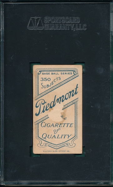 1909-1911 T206 Sheckard, No Glove, Piedmont Cigarettes SGC 10