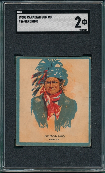 1933 V254 Geronimo, Papoose Gum, SGC 3.5