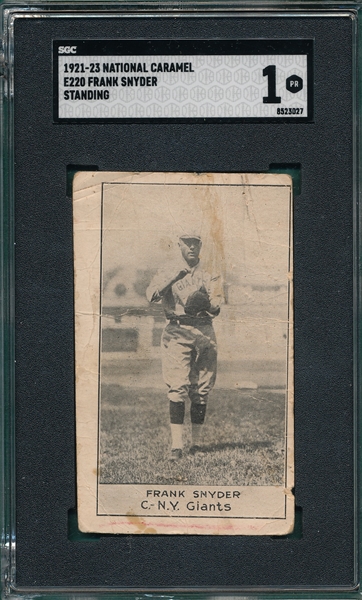 1921 E220 Snyder, Standing, National Caramel Co., SGC 1