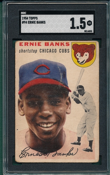 1954 Topps #94 Ernie Banks SGC 1.5 *Rookie*