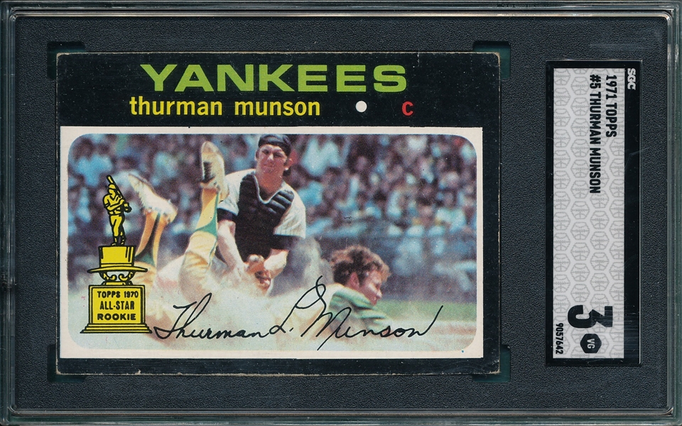 1971 Topps #5 Thurman Munson SGC 3 