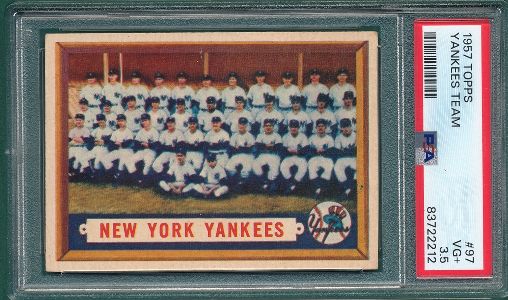 1957 Topps #97 Yankees Team PSA 3.5