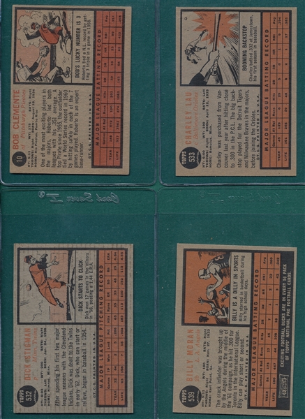 1962 Topps Lot of (4) W/ #10 Clemente