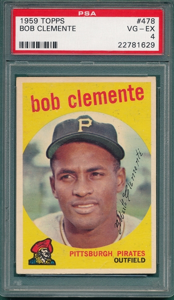 1959 Topps #478 Bob Clemente PSA 4