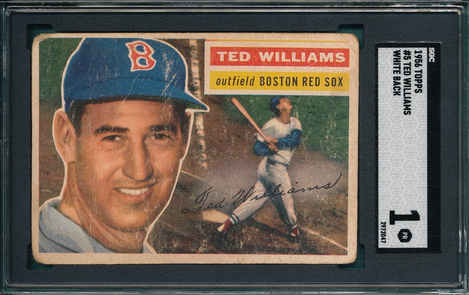 1956 Topps #5  Ted Williams SGC 1 *White*