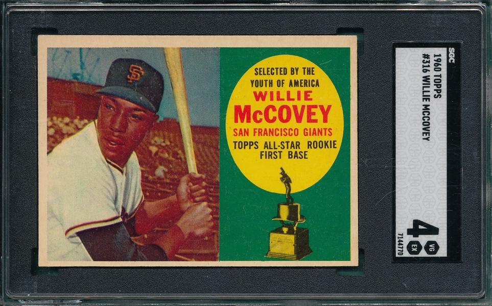 1960 Topps #316 Willie McCovey SGC 4 *Rookie*