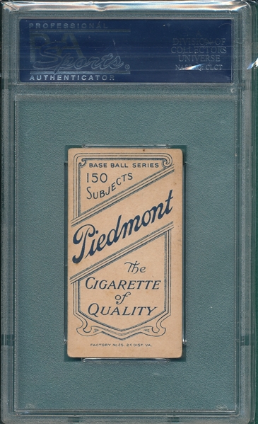 1909-1911 T206 Waddell, Portrait, Piedmont Cigarettes PSA 4