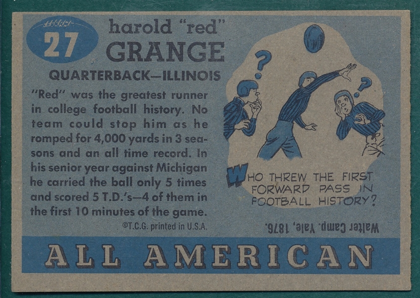 1955 Topps All American #27 Red Grange