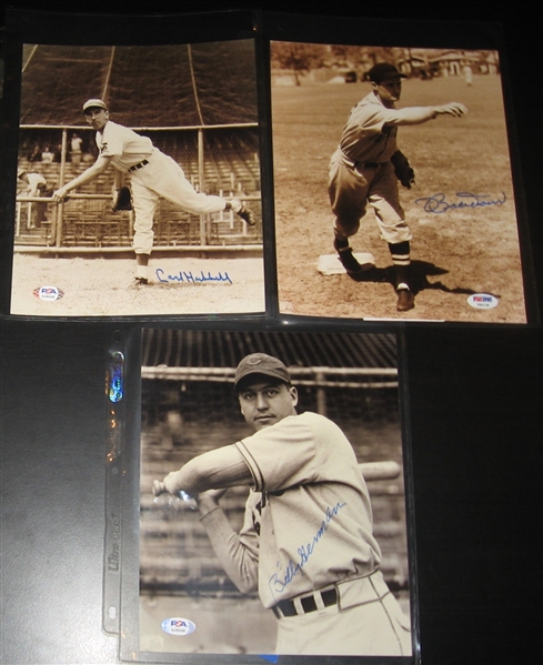 Lot of (3) Signed Photographs of HOFers W/ Billy Herman PSA