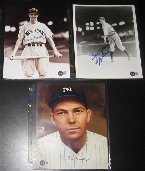 Lot of (3) Signed Photographs of HOFers W/ Dickey