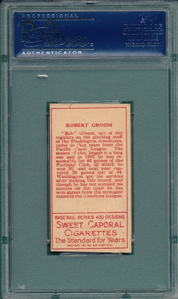 1911 T205 Groom Sweet Caporal Cigarettes PSA 5.5
