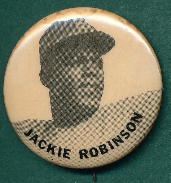 1950s PM10 Pin Jackie Robinson, Cream