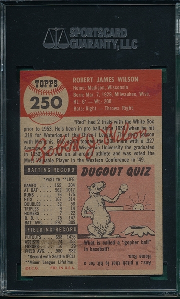1953 Topps #250 Bob Wilson SGC 50 *Hi #*