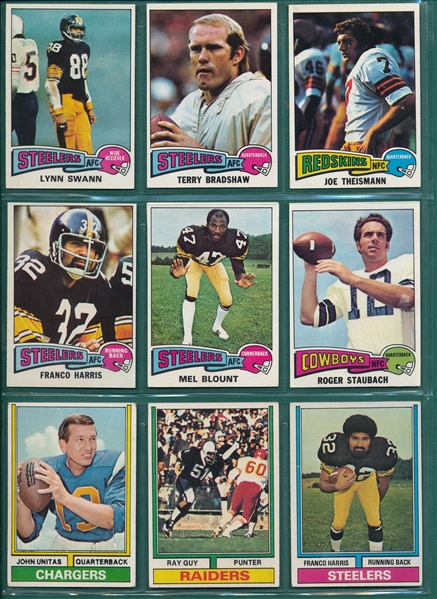 1974 & 75 Topps Football Lot of (480) W/ Swann, Rookie