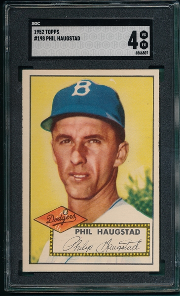 1952 Topps #198 Phil Haugstad SGC 4 *Presents Much Better*