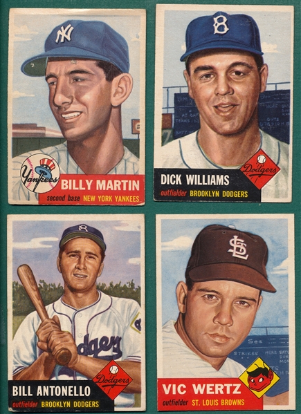 1953 Topps Lot of (7) W/ #86 Billy Martin