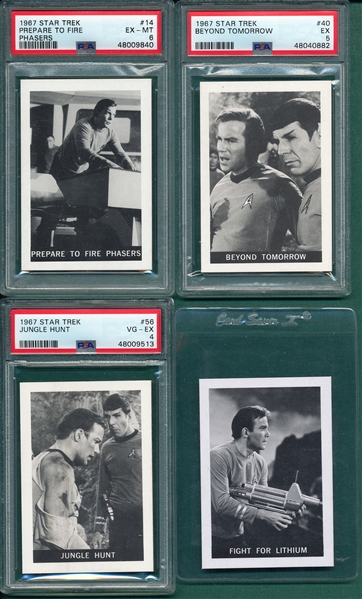 1967 Leaf Star Trek Lot of (4) PSA