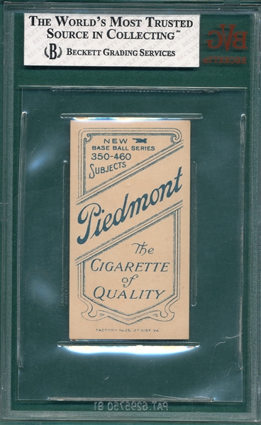 1909-1911 T206 Burch, Fielding, Piedmont Cigarettes BVG 7.5