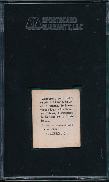 1949-50 Acebo Silvio Garcia SGC Authentic
