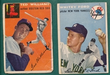 1954 Topps #37 Ford & #1 Ted Williams, Lot of (2)