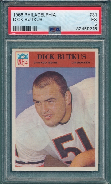 1966 Philadelphia Football #31 Dick Butkus PSA 5 *Rookie*