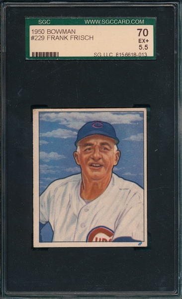 1950 Bowman #229 Frank Frisch SGC 70