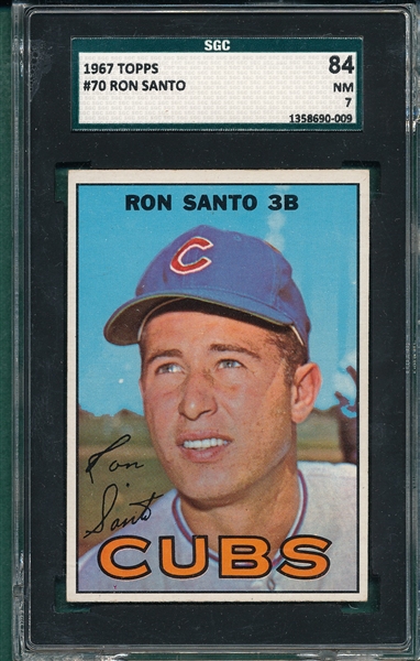 1967 Topps #70 Ron Santo SGC 84 