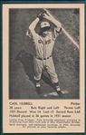1932 NY Giants Schedule PC, Carl Hubbell