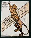 1934 World Series Program, Cardinals vs. Tigers