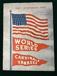 1942 World Series Program, Cardinals vs. Yankees