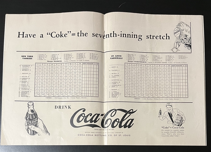 1943 World Series Program & Score Card, Cardinals vs. Yankees