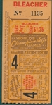 1944 World Series Game #4 Ticket Stub, Cardinals vs. Browns