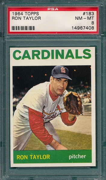 1964 Topps #183 Ron Taylor PSA 8 