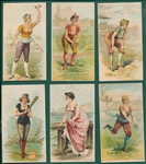 1880s N360 Baseball Scenes W/ Women, S. W. Veneble Tobacco Co. Complete Set (9) Plus N361, Lot of (10)