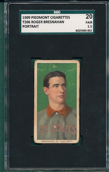 1909-1911 T206 Bresnahan, Portrait, Piedmont Cigarettes SGC 20