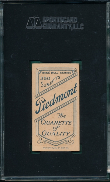 1909-1911 T206 Bliss Piedmont Cigarettes SGC 70