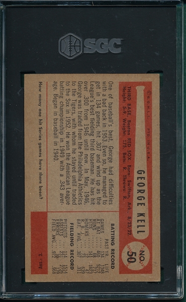 1954 Bowman #50 George Kell SGC 5.5