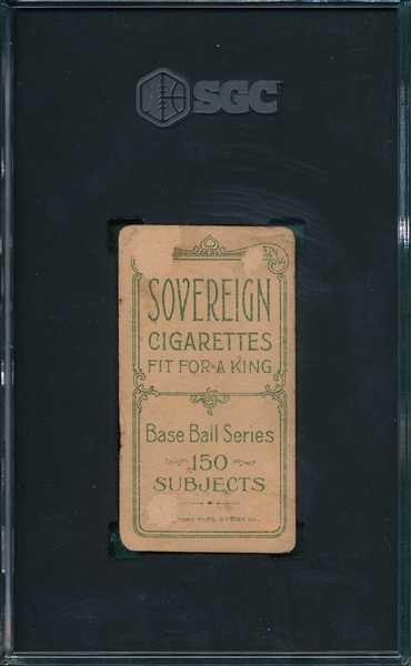 1909-1911 T206 Burch Sovereign Cigarettes SGC 1