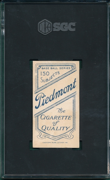 1909-1911 T206 Burch, Batting, Piedmont Cigarettes SGC 3