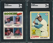 1977 & 78 Topps Andre Dawson, Lot of (2) SGC 7 *Rookie*