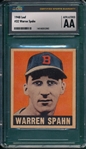 1948 Leaf #32 Warren Spahn CSG Authentic *Rookie*
