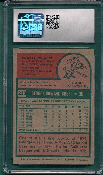 1975 Topps #228 George Brett CSG 8 *Rookie*