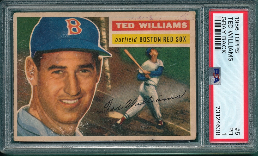 1956 Topps #5 Ted Williams PSA 1