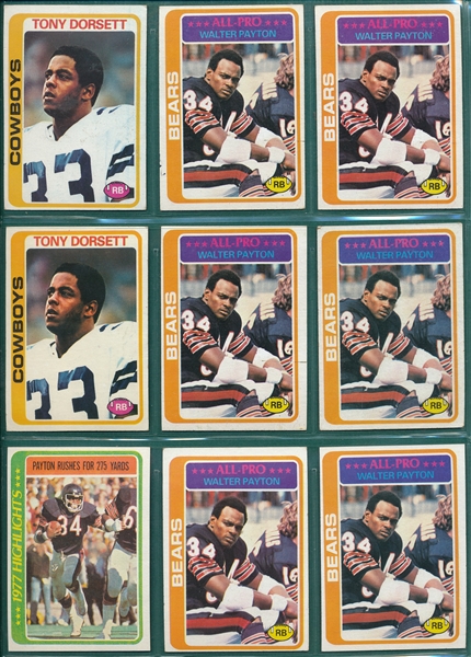 1978 Topps Football Lot of (850) W/ (6) Payton & (2) Dorsett, Rookie