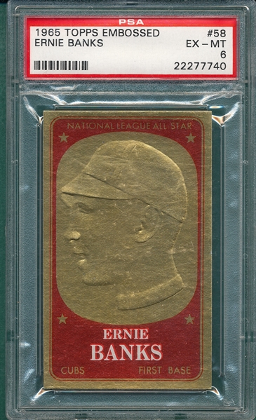 1965 Topps Embossed #58 Ernie Banks PSA 6